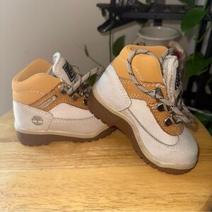 New Timberland Tan and White Boots with Chunky Sole